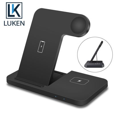 Luken 3 in 1 Qi แท่นชาร์จไร้สาย ชาร์จเร็ว สําหรับ App Watch 7 6 5 iP 13 12 11 XS Max XR X 8 Airpo Pro