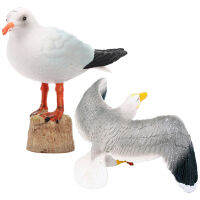 OUNONA 2 pcs Seagull Figurines Seagull รูปปั้น Seagull ประติมากรรมสวนนก Aniaml รูปปั้น