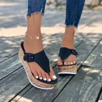 Summer Womens Flip-Flops Casual Belt Buckle Non-slip Slippers Beach Flip-flops Beach Open Toe Platform Shoes Ladies
