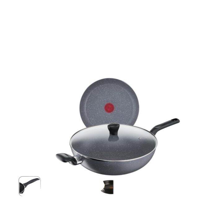 Delivery fast Tefal Natura NonStick Wok Pan with Lid 32cm B22694 Lazada