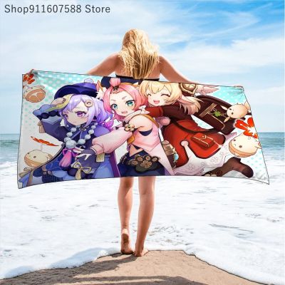 hotx 【cw】 Hot Game Genshin Eula Print Large Beach Cover Soft Teenager Fashion Anime Bathing Custom