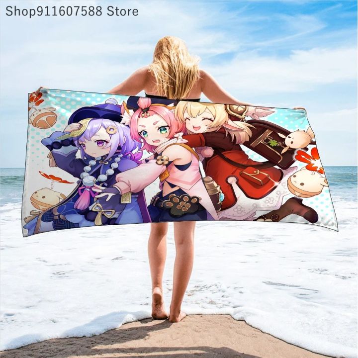 hotx-cw-hot-game-genshin-eula-print-large-beach-cover-soft-teenager-fashion-anime-bathing-custom