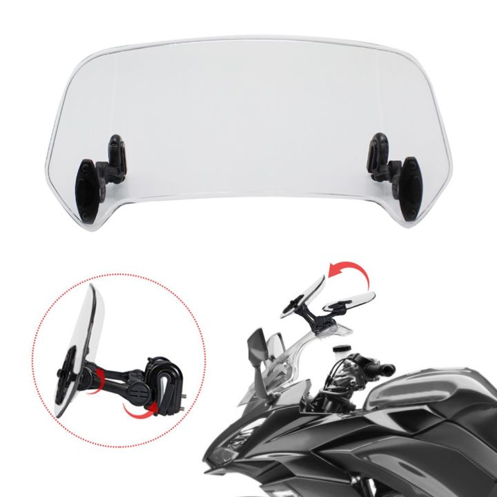 Motorcycle Universal Windshield Clamp-On Variable Windscreen Spoiler ...