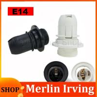Merlin Irving Shop Mini Screw E14 M10 Light Bulb Lamp Base Holder Pendant Socket Lampshade Collar 220V 110v Black/White