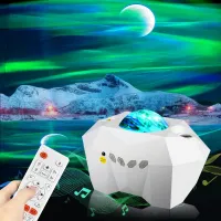 IH Led Aurora Borealis Mood Galaxy Projector Starry Sky Music Moon Nebula Projection Bedroom Decoration Laser Atmospher Night Light