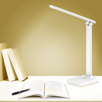 LED Bulb Dimmiable Desk Light Touch Type Switch Table Lamp with Phone Holder USB Charging Adjustable Tool Student Reading Supply