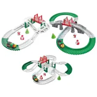 Christmas Train Set Educational Assembled Electric Battery Powered DIY Christmas train Train Set Cute Holiday Gift Christmas Toy For Hands-on Ability Children Girls Boys handy