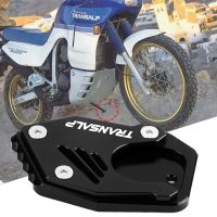 ✉﹉ LOGO TRANSALP CNC Aluminum Motorcycle Side Stand Pad Enlargement Plate Kickstand Extension For Honda XLV 600 650 700 TRANSALP