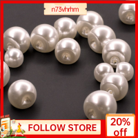 N73VHRHM 100Pcs 0.39Inch ไข่มุกเทียม ปุ่มกลมๆ ปุ่มกลมๆ ปุ่มไข่มุก สีขาวขาว 1รูค่ะ งานฝีมือดีไอวาย