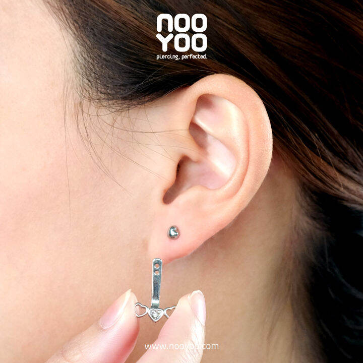 nooyoo-ต่างหูสำหรับผิวแพ้ง่าย-triple-tiny-heart-with-crystal-surgical-steel