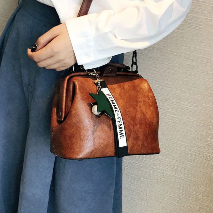2023-ใหม่เกาหลีแฟชั่นผู้หญิงกระเป๋าวินเทจหมอสีชนกระเป๋าสะพายไหล่กระเป๋าถือกระเป๋าสะพายกระเป๋ามินิ