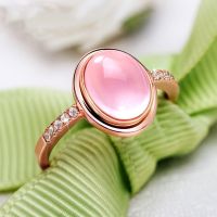 เครื่องประดับแหวนคริสตัลหินรูปชบามูนสโตน18K