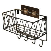 Bathroom Shelf Wrought Iron Shampoo Storage Rack No-Drill Storage Rack Wall Hanging Storage Basket Shower Shelf