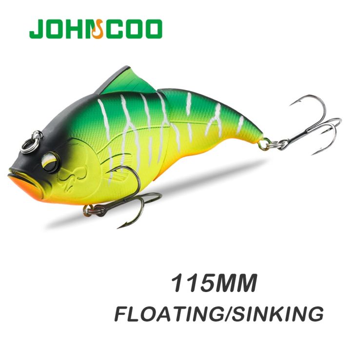 HOT ZIUOWHSHJDS 534] JOHNCOO 115mm Vibration SW Floating Fishing Lure  Lipless Crankbaits Sinking Hard Lure Artificial VIB Bait Bass Fishing Lures