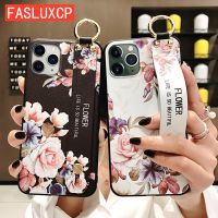 เคส TPU นิ่มลายดอกไม้สำหรับ iPhone 12 13 14,ที่วางโทรศัพท์ดอกไม้แฟชั่นสำหรับ Plus SE 2 7 8 X XR XS Pro ฝาครอบสายรัดข้อมือ TPU แบบนิ่ม