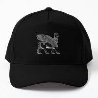 Lamassu Winged Bull White Side Baseball Cap Hat Casual Solid Color Sun Snapback Boys Spring
 Women Outdoor Black Bonnet