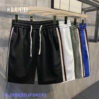 Top LUUD Summer Boys Sports Casual Straight Leg Pants Trend Fashion Side Stripe Design Slim Short Pants YY ₪๑