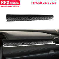 RRX รถ Copilot แผงควบคุมการป้องกันแถบตกแต่งปกแห้งคาร์บอนไฟเบอร์สำหรับ Civic 10th 2016-2021รถจัดแต่งทรงผมอุปกรณ์เสริม