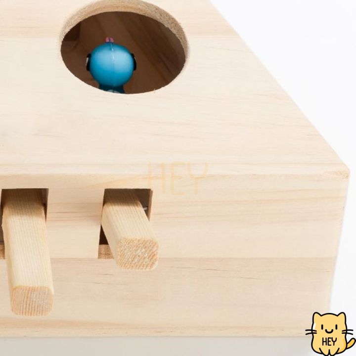 กล่องแมวตบปริศนา-กล่องไม้แมวงง-ฝึกทักษะ-ตบยังไงก็ไม่โดน-ขัดใจแมวจริงจริ๊ง-ของเล่นแมว