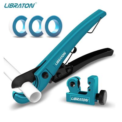 Libraton Pex Pipe Cutter Tools for PEX PVC (Thin) PPR Plastic UP to 1-1/4"(31mm)  Tube Cutter 3-22mm  Extra PTFE Seal Tapes Adhesives Tape