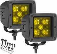 OFFROADTOWN Amber LED Cubes, LED Pods 2PCS 3Inch 100W High Lumen Spot LED Cubes Yellow LED Fog Lights Off Road LED Driving Light Waterproof for Trucks ATV SUV Marine Front Bumper 3inch Amber