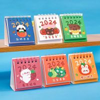 Desk Calendar Mini 2024 Cartoon Standing Flip Desktop Calendar Small Daily Planning Monthly Calendar for Home