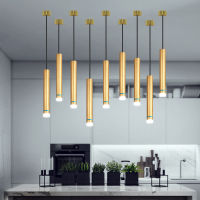 Nordic Modern Pendant Lights Dimmable Long Tube Pedant Lamps for Home Bedroom Hanging Lamp Bar Dining Kitchen Living Room Lights