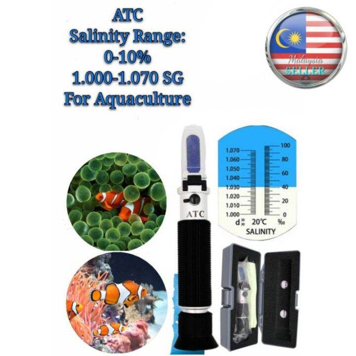 🇲🇾 ATC Salinity Refractometer Handheld Salt Water Tester PPT