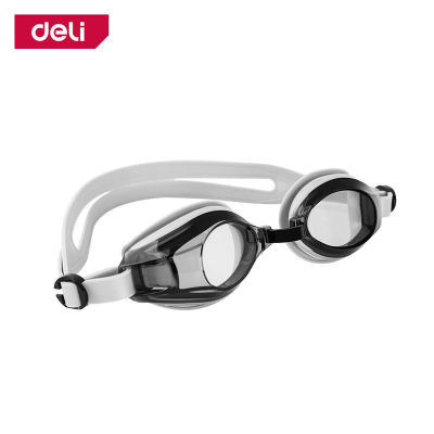 Deli แว่นดำน้ำ แว่นตาว่ายน้ำ แว่นตากันน้ำ อุปกรณ์ว่ายน้ำ สายยืดปรับความยาวได้ ซิลิโคนนิ่มใส่สบาย เลนส์ HD เคลือบกันฝ้าอย่างดี
