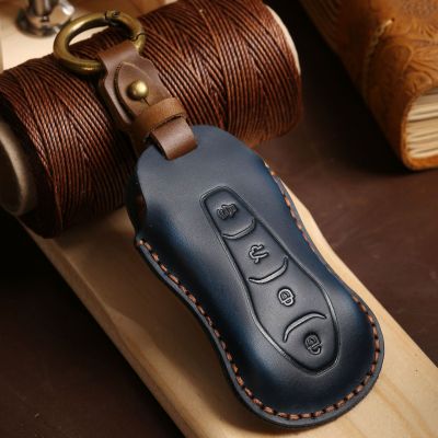 Luxury Leather Car Key Case Cover Fob Protector Keychain Accessories for Geely Coolray Atlas Gs Vision X6 GC9 Keyring Holder Bag