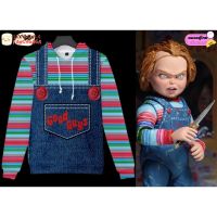 Best Seller!!! เสื้อชัคกี้ เสื้อชัคกี้ เสื้อแขนยาวลายชัคกี้ เสื้อChucky แค้นฝังหุ่น cp25.1/ac8.6/ac27.2 ##ชุดแฟนซี ชุดเด็ก การ์ตูน Fancy Kids Fashion