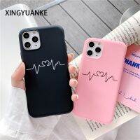 [Great. Cell phone case] คู่รักน่ารักหัวใจรัก ECG เคสใส่โทรศัพท์ VIVO Y11 Y12 V17 Y15 Y17 Y19 Y20 Y91C Y93 S1 Pro V11 V15เคส V9เคสนิ่มซิลิโคนสีลูกกวาด