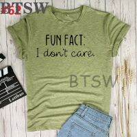 Fun Fact:I DonT Care Women New Summer T Shirts Casual Loose Short Sleeve T-Shirts Ulzzang Cartoon Top Tees Streetwear