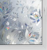 3D Rainbow Window Film Privacy for Glass Sticker No Glue Static Cling Heat Control Anti UV Non-Adhesive Decorative Tulip