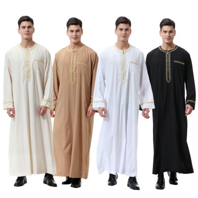 ชุดคลุมยาวสำหรับผู้ชาย,ชุดกิโมโนพิมพ์ลาย Jua Thobe มีซิปชุดมุสลิมมุสลิมผ้าคลุมยาวอาบายาอิสลามชุดดูไบอาหรับ