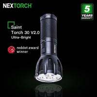 Nextorch ไฟฉายนักบุญไฟฉายกำลังไฟสูง30 V2.0พร้อม4x2600mAh แบบชาร์จไฟได้