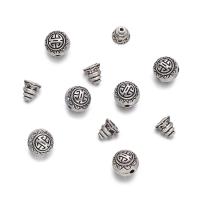 10 Sets Tibetan Antique Silver Color Guru Bead 3-Hole Round &amp; Buddha Head Beads For DIY Handmade Bracelet Jewelry Making