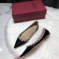 NO BOX PATENT ROCKSTUD BALLET FLAT