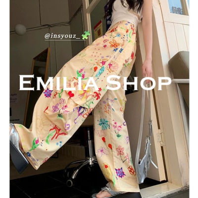 [ส่งของ]EMILIA SHOP กางเกงขายาว กางเกงเอวสูง ผู้หญิงสไตล์เกาหลี เสื้อผ้าแฟชั่นผู้หญิง ความรู้สึกของการออกแบบ 2023 ใหม่ A23L0FN 0510