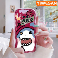 YIWESAN เคสสำหรับ Huawei Mate 30 Pro Mate 40 Pro P30 Pro,P40ลายการ์ตูนน่ารักกรอบฉลามนิ่มเคสโทรศัพท์โปร่งใสเนื้อครีมใหม่ปลอกซิลิโคนกันกระแทกป้องกันเลนส์กล้องเคสใส