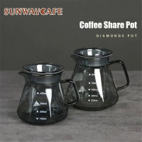 450600ml Glass Coffee Share Pot Coffee Kettle Reusable Coffee Pot Heat Resistant Teapot Coffee Utensils Cafe For Barista