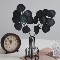 ☾ 1pc Black Eucalyptus Artificial Plants Eucalyptus Leaves Fake Leaves Decor Flower Arrangement Accessories Home Garden Table Dining Decoration