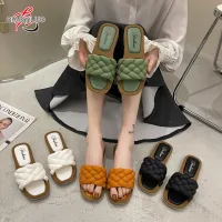 QiaoYiLuo New twist slippers fashion wear all-match popular thick bottom beach sandals women