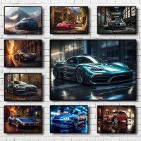 World Super Car โปสเตอร์ Aesthetic City Luxury Car Street ผ้าใบพิมพ์ Wall Art Home Office Driver Room โรงรถ Nordic ตกแต่ง-เหมาะสำหรับผู้ที่ชื่นชอบรถและตกแต่งบ้าน