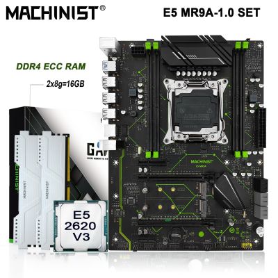 MACHINIST X99 Motherboard Set LGA 2011-3 Kit Xeon E5 2620 V3 CPU DDR4 ECC RAM 16GB(2*8G) Support Nvme M.2 Pcie-x16 ATX MR9A
