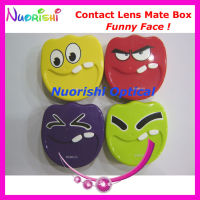 Free Shipping 10pcs Funny Face design Contact Lens Box with Mirror C520 contact lens mate box