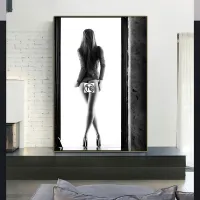 Beauty Sexy Long Leg Woman High Heel Wall Art Raised Buttocks Poster Prints Canvas Painting For Home Bar 1 Piece Decoration Gift