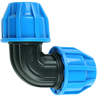 32มม. ถึง25มม. พลาสติก PP หนา Quick Connector Elbow Blue Caps Adapter อุปกรณ์ท่อ PE สำหรับชลประทาน