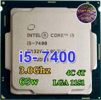 ซีพียู CPU Intel Core i5-7400 4คอ 4เทรด 65W LGA 1151 ฟรีซิลิโคน1ซอง i5 7400