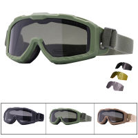 Windproof Hiking Eyewear 3 es Anti-fog Army Tactical Combat Shooting Protection Goggles Military Hunting Glasses